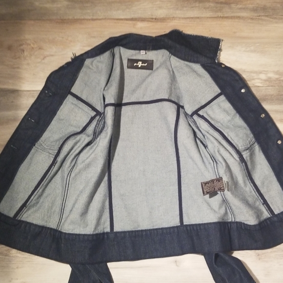7 for all mankind dark wash jean jacket - Picture 8 of 8